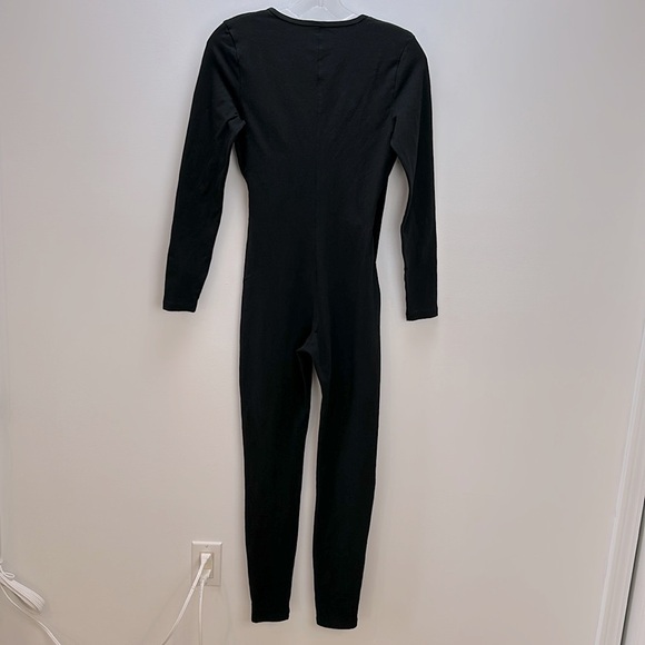 American Apparel Black Unitard Catsuit Jumpsuit Medium Bodycon Long Sleeve - Picture 2 of 16